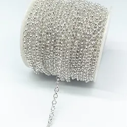 Elegant Metallic Plated Necklace Chain for DIY Jewelry Creations (2 Yards) (Silver)
