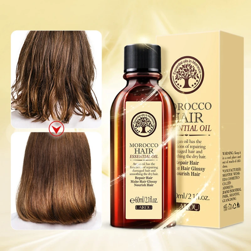 US $599.00 240PCS 60ML LAIKOU Hair Care Conditioner Multifunctional Pure Argan Moroccan Oil Moisturizing Hair Oil Hair Mask Free Shipping