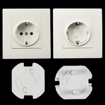 

10pcs Baby Safety Rotate Cover 2 Hole Round European Standard Children Against Electric Protection Socket Plastic Security Locks