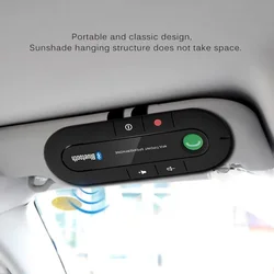 Speakerphone 4.1+EDR Wireless Bluetooth-compatible Handsfree Car Kit MP3 Music Player USB Power Audio Receiver Sun Visor Clip