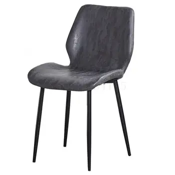 

Nordic Family Dining Chair Simple Modern Back Iron Chair Leisure Office Desk Chair Computer Chair Light Luxury Leather Chair