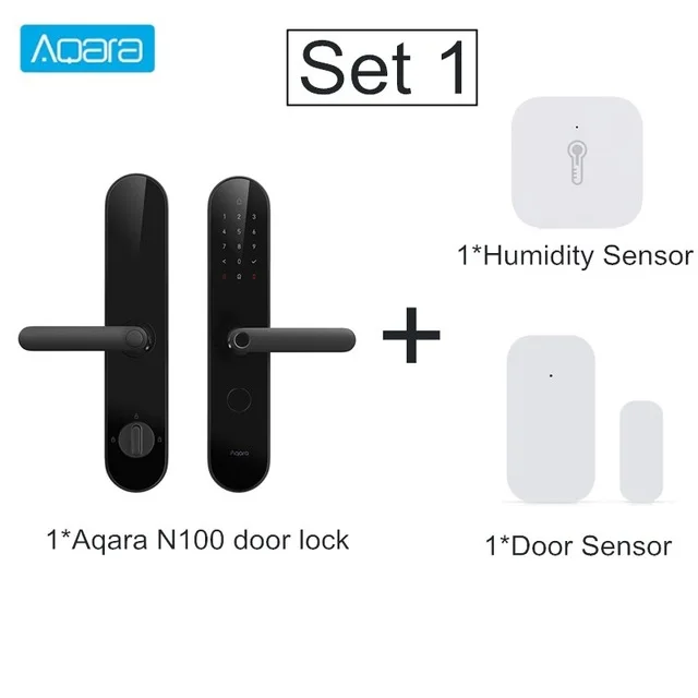 Aqara N100 sensor12 Aqara N100 умный дверной замок отпечаток пальца Bluetooth пароль NFC разблокировка работает с Mijia HomeKit умная связь с дверной звонок - Цвет: Aqara N100 sensor12