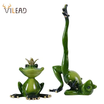 

VILEAD More Size Resin Yoga Frog Figurines Nordic Garden Crafts Decorations Porch Store Animal Ornaments For Home Accessories