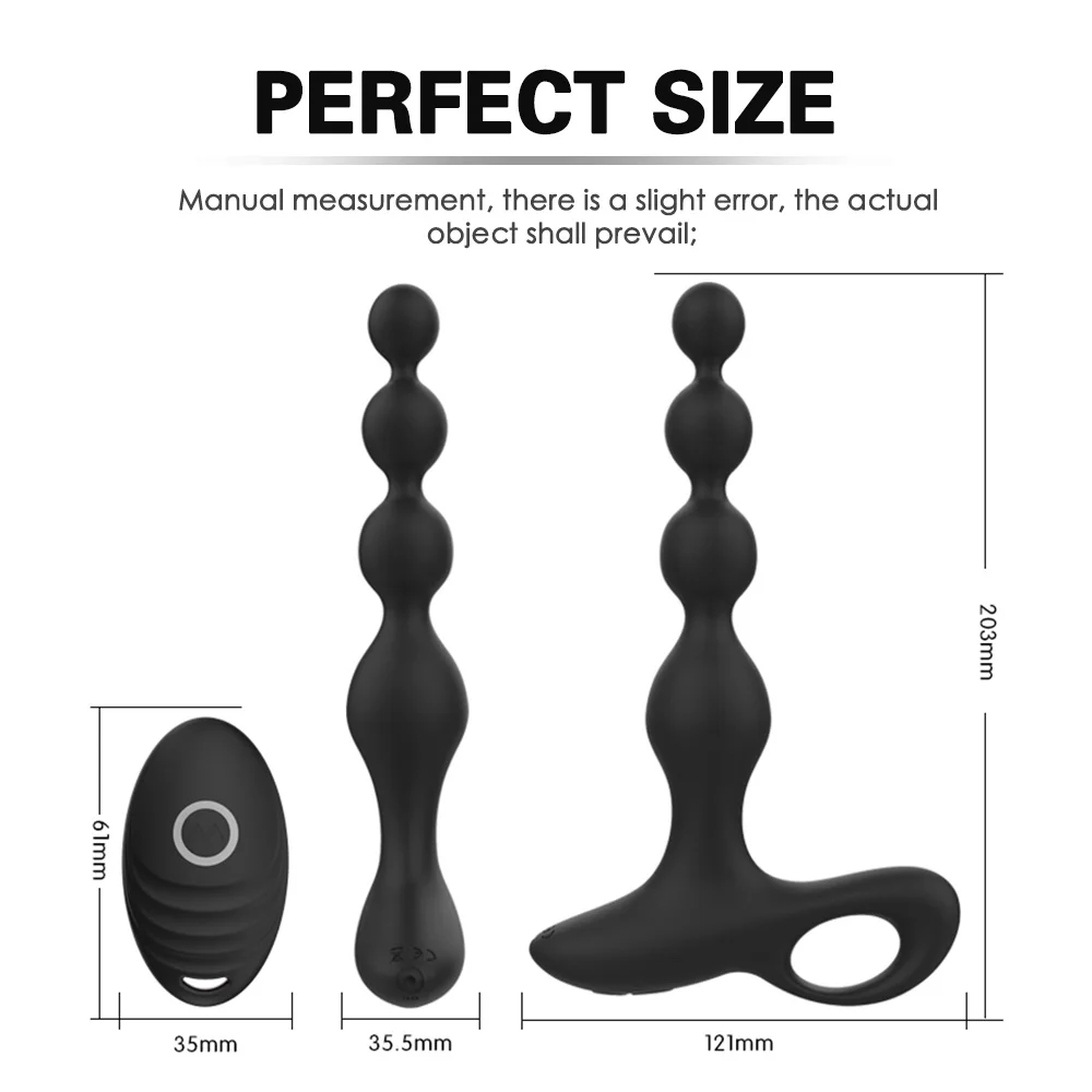 Вибратор массажер простаты с 10 режимами анальная пробка для мужчин беспроводной
