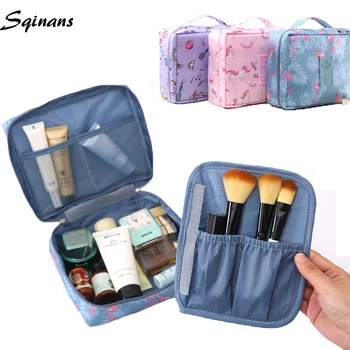 

Sqinans Portable Women Cosmetic Bag Waterproof Storage Bag Multifunction Make Up Cases Toiletries Organizer Casual Bags