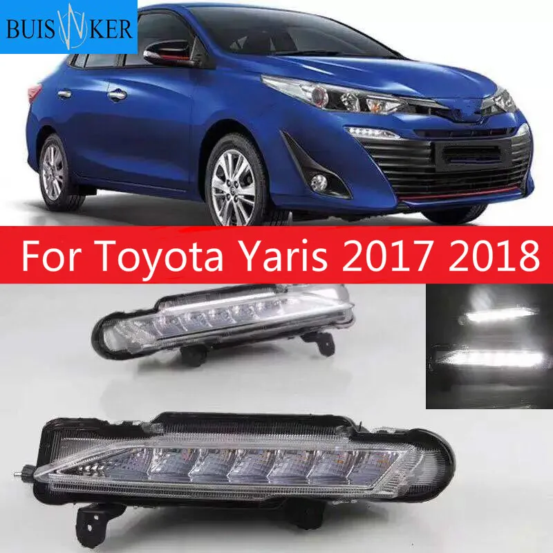 DRL для Toyota Yaris 2017 2018 Водонепроницаемый 12V Светодиодный дневной светильник Дневной