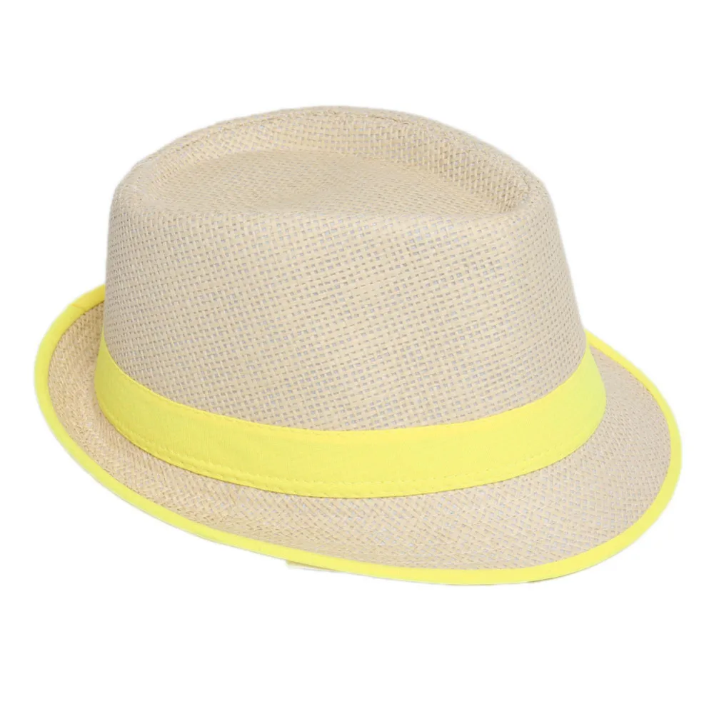 Summer New Style Fluorescent Edging Jazz Hat Men's Straw Hats Women's Beach Cap