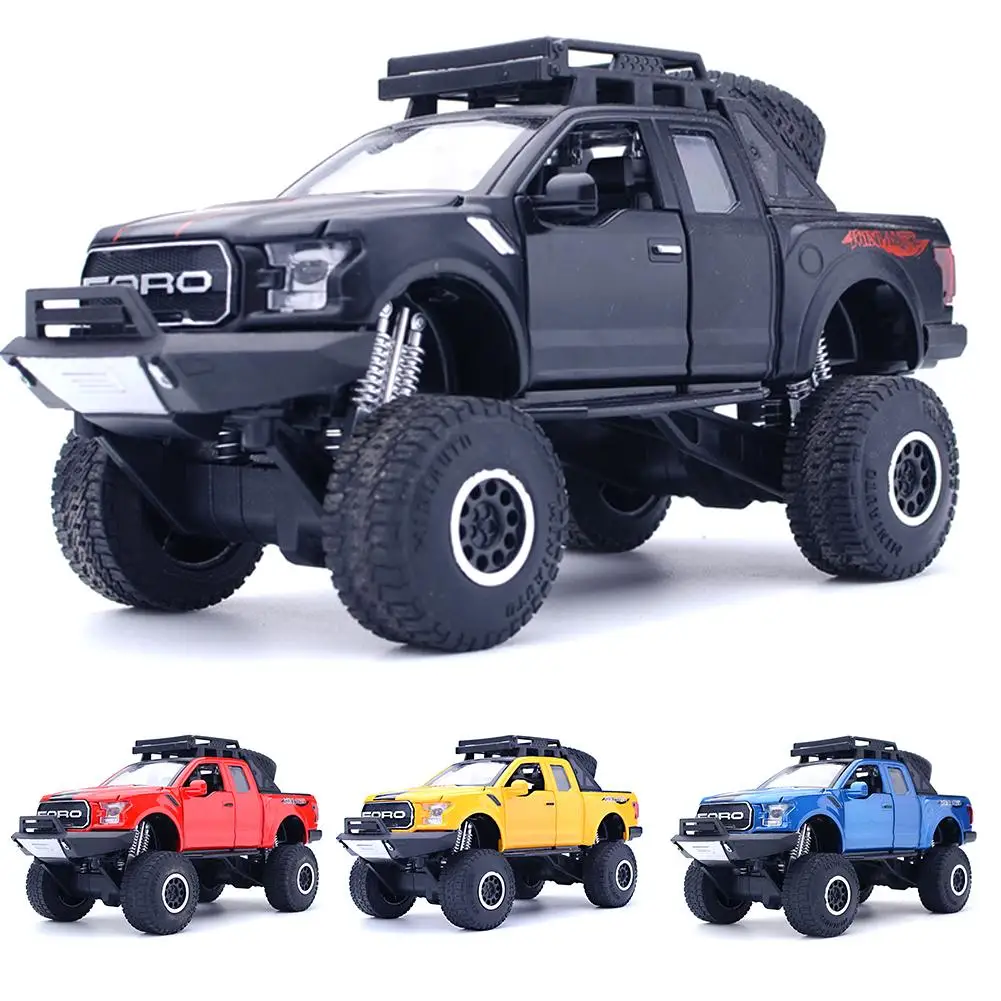 

Alloy Diecast For Ford F150 Raptor Pickup Rock Crawler Truck Pull Back Vehicle Model Collection Sound&Light Hobby Toys Gift