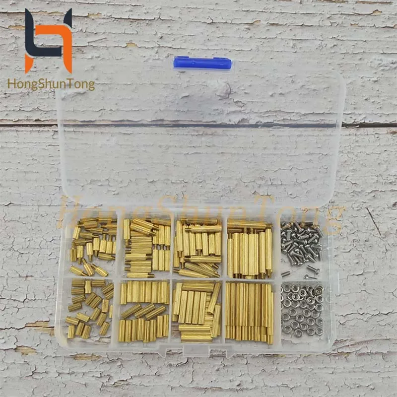 

240Pcs/set M2 PCB Male-Female Brass Standoff Spacer Board Screws Nut Assortment kit