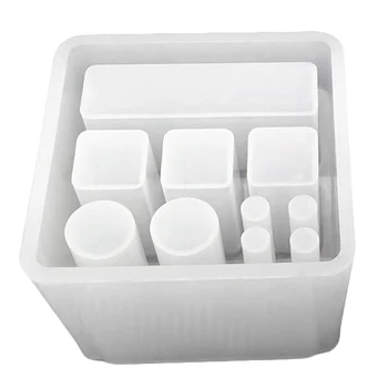 

DIY Crystal Epoxy Mold Silicone Lipstick Storage Box Mold Hand Made Mirror Jewelry Making Tools