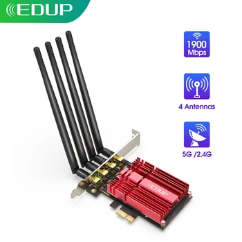 

EDUP 1900Mbps PCI Express WIFI Adapter 802.11AC Dual Band 2.4G/5GHz PCI E Wireless WIFI Network Card MU-MIMO for Windows 7/8/10