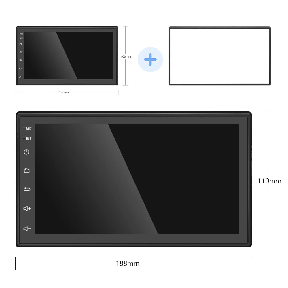 Podofo Android 8.1 2 Din Car radio Multimedia Video DVD Player Universal auto Stereo GPS MAP For Volkswagen Nissan Kia TOYOTA (8)