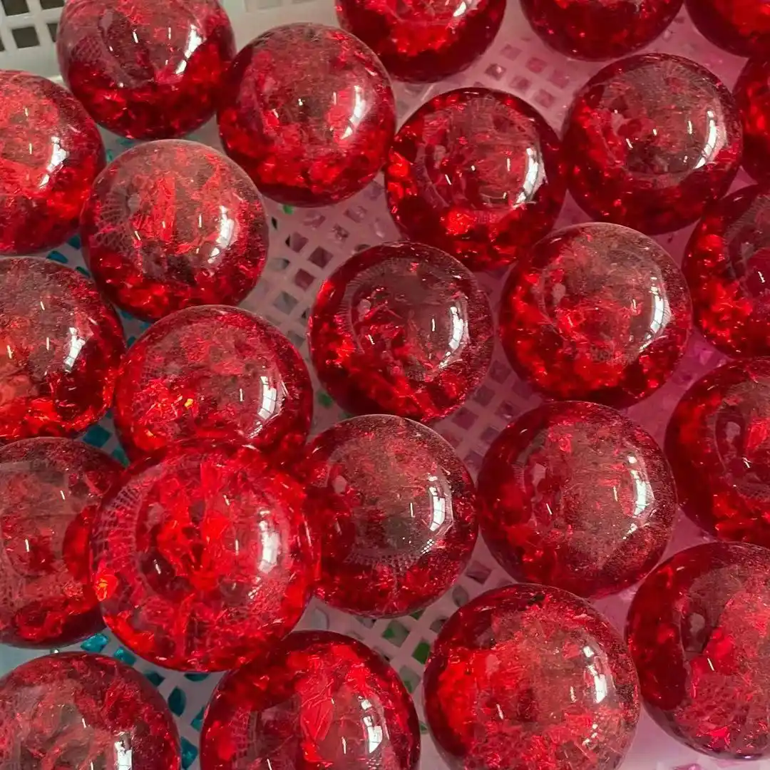 1美しい赤電着天使ガラス風水風水宝石ボール氷クラッカーボール家の庭の装飾 Aliexpress