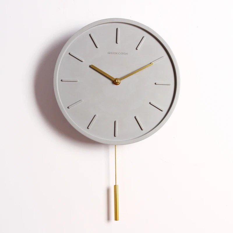 Скандинавские бесшумные настенные часы для дома креативные с маятником