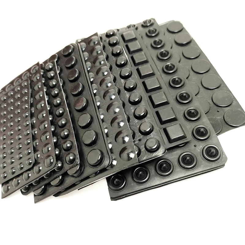 Silicone Door Stoppers Noisy Door Stops Self Adhesive Silicone Rubber Pads Cabinet Bumpers Catches Rubber Damper Buffer Cushion Furniture Hardware Black
