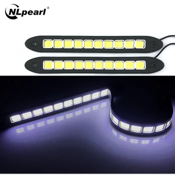 

Nlpearl 2Pcs Car Light Assembly Flexible LED Daytime Running Lights Waterproof DRL Led COB Running Light Car Styling Day Light