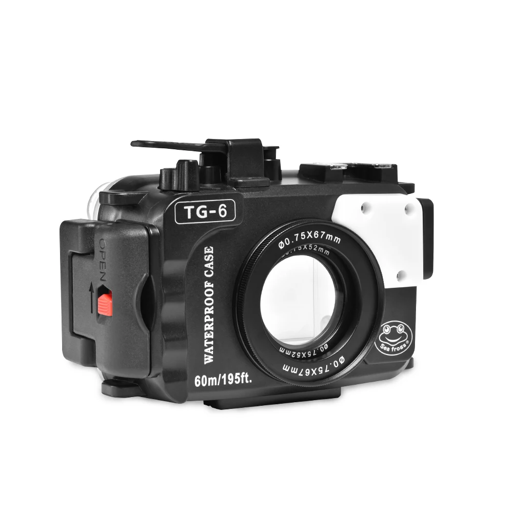 

60M Underwater Diving Waterproof Camera case For Olympus TG6 Camera Housing With 67mm Fisheyes TG-6