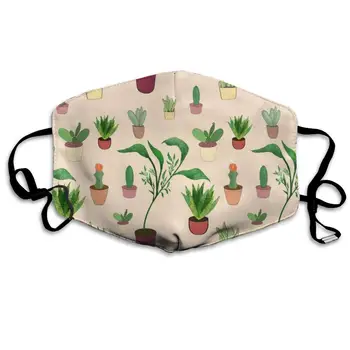 

Cactus Potting Washable Reusable Mask, Cotton Anti Dust Half Face Mouth Mask For Kids Teens Men Women With Adjustable Ear