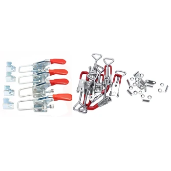 

Big deal 12 Pcs Toggle Clamp Heavy Duty Hand Tool Quick Release Metal Holding Capacity Latch Type : 8 Pcs 4001 & 4 Pcs GH-40323