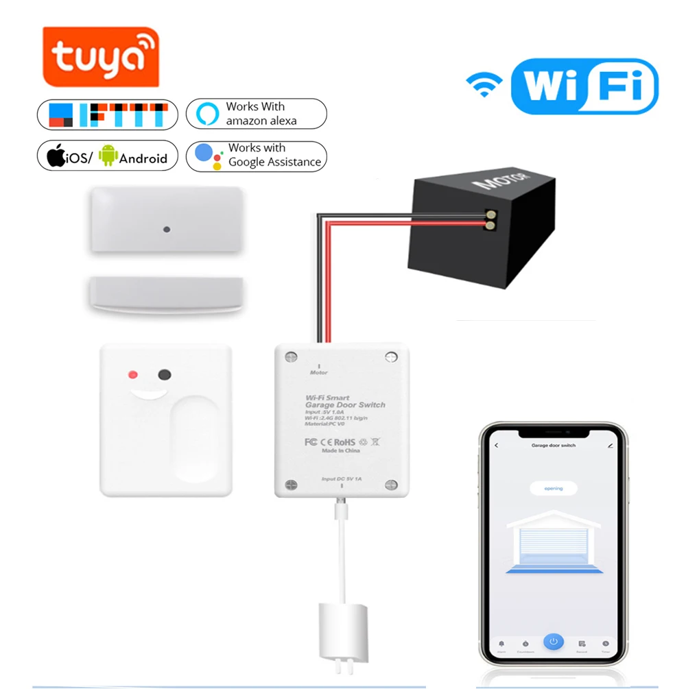 

Tuya Smart Life Wireless Garage Door Controller Opener Remote WiFi Switch Voice Control Switch Alexa Echo Google Home