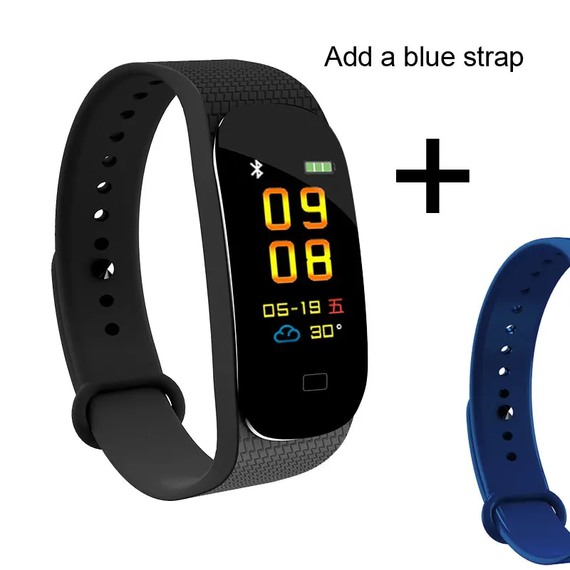 M5 смарт-Браслет фитнес-трекер часы фитнес-браслет монитор сердечного ритма умный Браслет для измерения артериального давления здоровье браслет PK mi band 4 3 - Цвет: M5 add blue strap