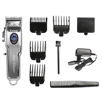 

Kemei KM-2002 Metal Electric Hair Clipper Shaver Men Electric Hair Trimmer LCD Hair Cutter Haircut Machine Barber shop EU Plug