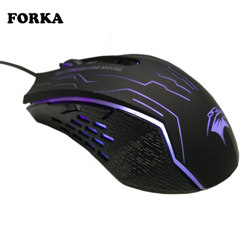 Silencio/Sonido de juegos por cable de ratón jugador 6 botones 3200DPI USB LED óptico ratón ratones para PC juego de portátil LOL Dota 2