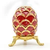 QIFU Red Easter Faberge Egg Crystals Jewelry Trinket  Box Gift 1