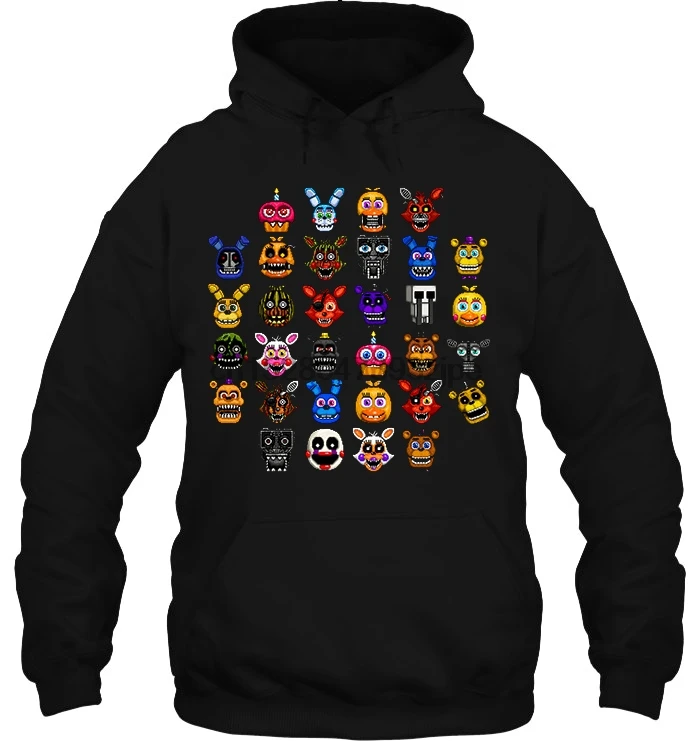 

Fashion Cool Funny NEW FNAF Multiple Animatronics (Dec 2016) Pixel art Customized Printed Streetwear Hoodies Sweatshirts