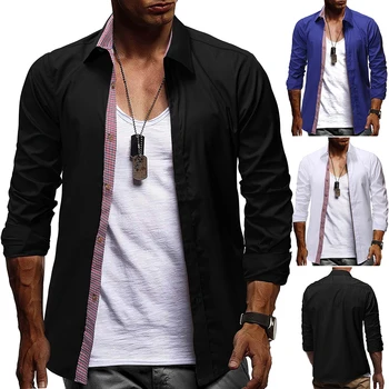 

2020 brand casual luxury plaid long sleeve slim fit men shirt streetwear social dress autumn shirts mens fashions jersey