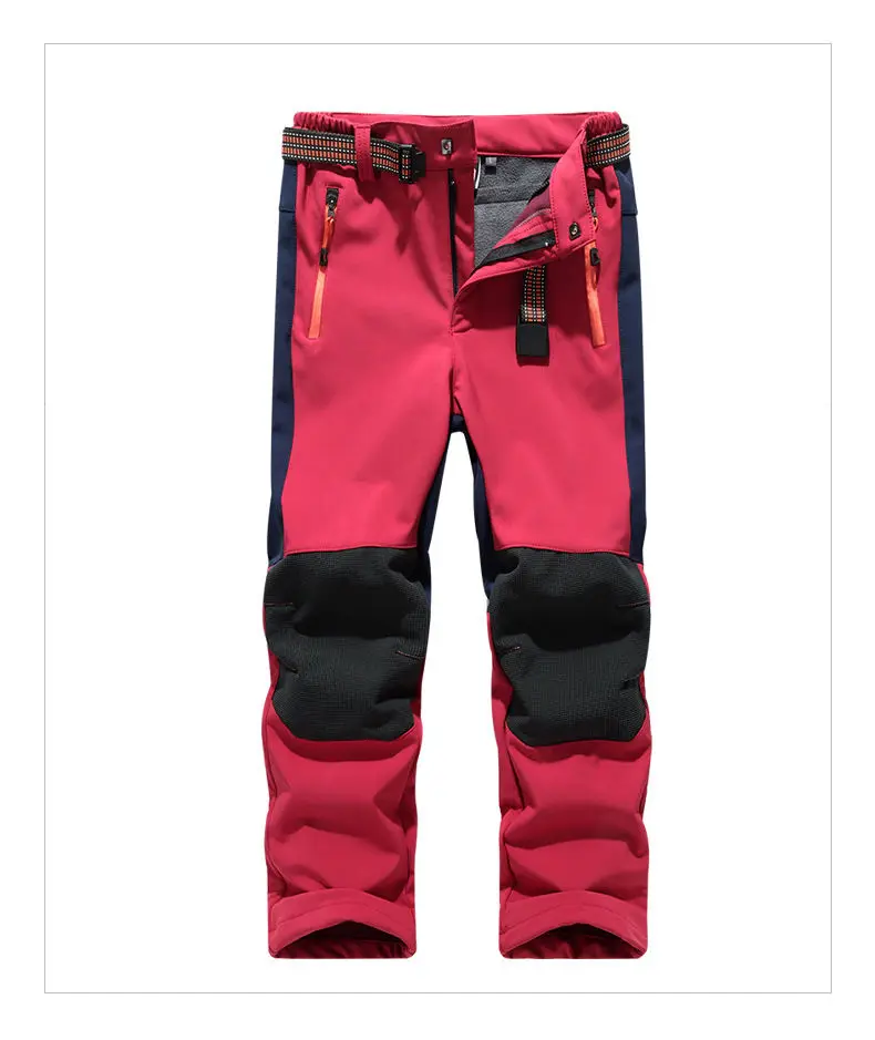 Детский зимний теплый флис для походов мягкие брюки Детские водонепроницаемые походные лыжные брюки для мальчиков и девочек от 6 до 14 лет