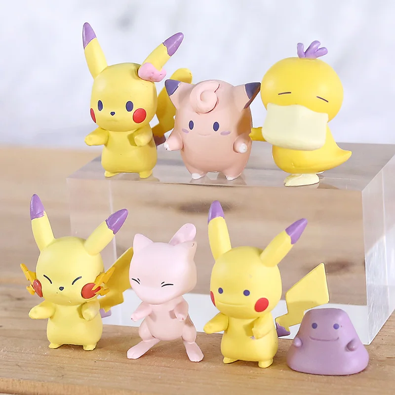 

6 Styles Genuine Capsules Figurine Psyduck Jigglypuff Mewtwo Action Figure Kids Toy Gifts