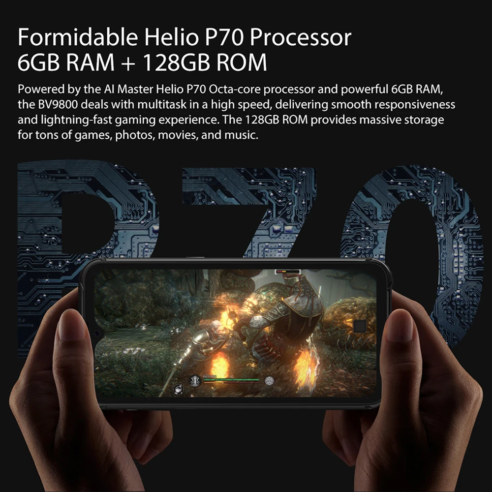 Смартфон Blackview BV9800 Helio P70 6 ГБ + 128 Гб Android 9 0 камера 48 МП водозащита IP68 6580 мАч 3 дюйма FHD