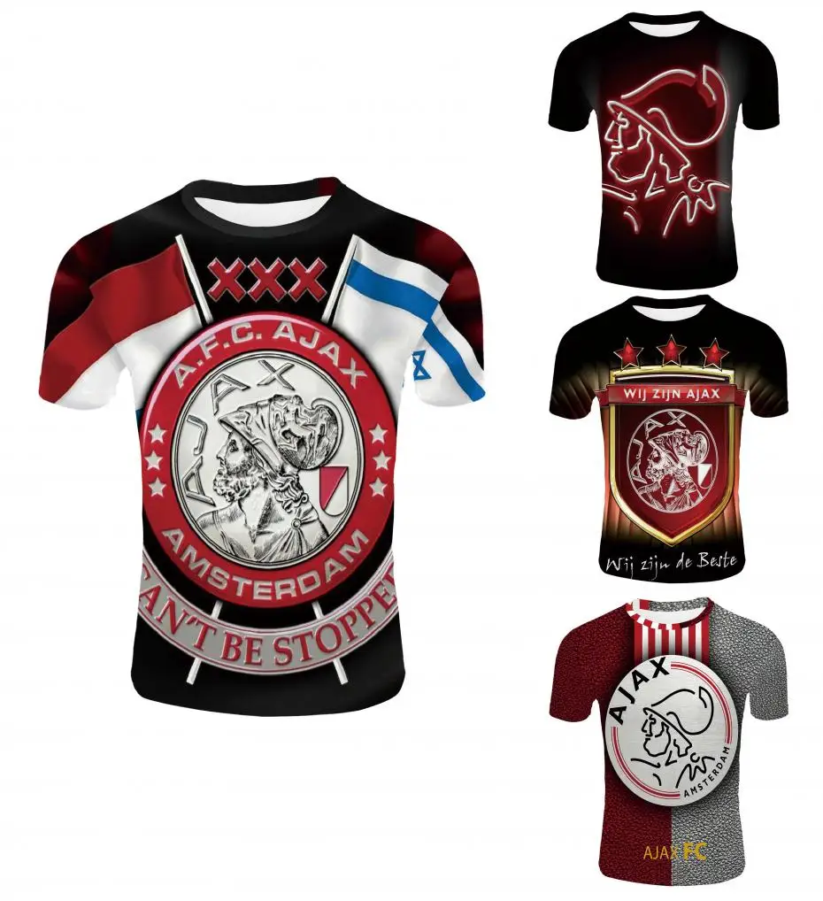 

ajax shirt 2019 2020 ajax tops tee shirt Ajax team logo printed 3d men's trend funny t shirts