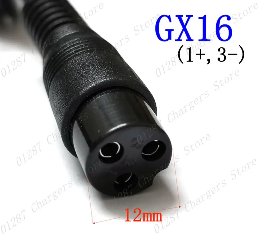 42V 2A 전기 자전거 리튬 배터리 충전기 36v 전기 스쿠터 3 갈래 인라인 커넥터 3P GX16 플러그