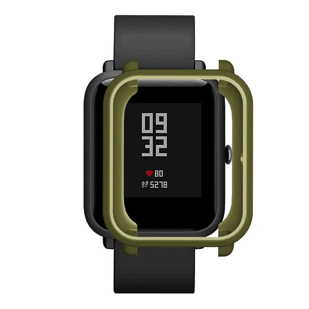 Мягкий ТПУ защитный силиконовый чехол для Xiaomi Huami Amazfit Bip Youth Lite WatchSmart аксессуары защитная рамка - Цвет: Army Green