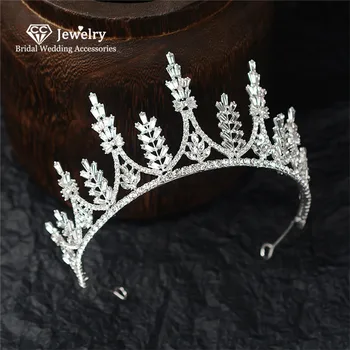 

CC Crown Tiara Bride Headband Hair Band Engagement Wedding Accessories for Women Female Jewelry Luxury Party Headdress HG1287