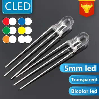 

1000PCS Free shipping 5mm ROUND led 3-PIN WHITE bicolor DIP LED RED&WHITE BLUE&WHITE G/WHITE Transparent 5mm DIP LED(CE&Rosh)