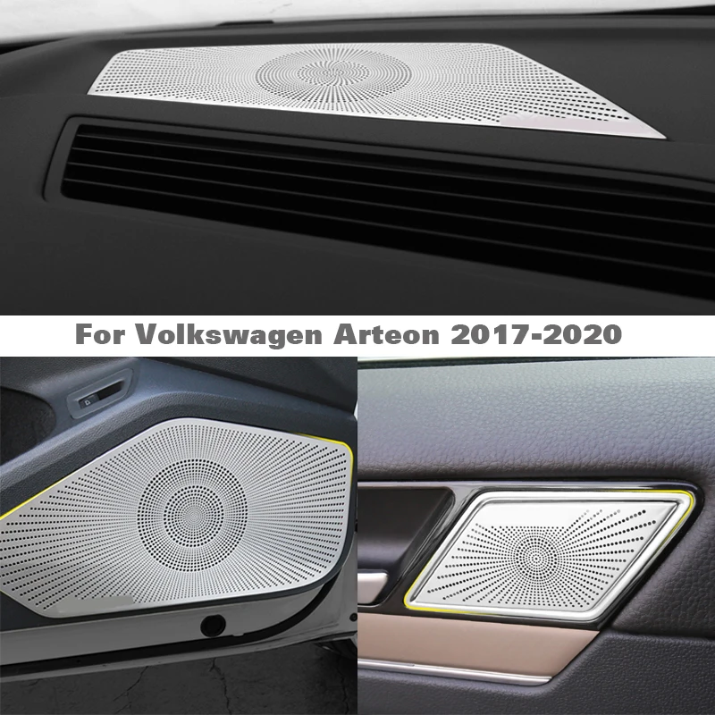 Per Vw Volkswagen Arteon 2017 2018 2019 2020 Altoparlante Per Portiera Dell'Auto Sound Chrome Speaker Cover Trim Frame Sticker Interior