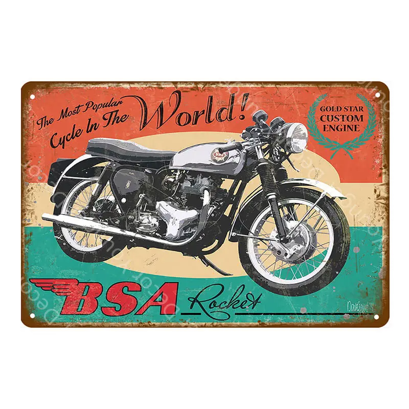 YD5373G Классический Ариэль мотоциклы металлические жестяные знаки Vespa электромобиль плакат для гараж; клуб магазин домашний декор винтажное украшение для стен - Цвет: YD5373G