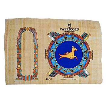 

Capricornio con tu nombre en jeroglífico sobre un papiro original hecho y pintado en Egipto. Mide 23*33 cm. Disponemos de todos