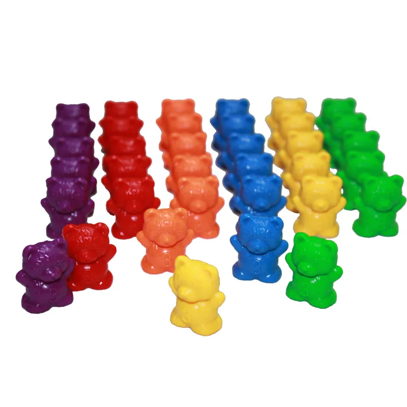 

Wholesale 5 sets Counting Bears with learning cards Montessori Matching Game playing Educational Color Sorting Toys For Baby