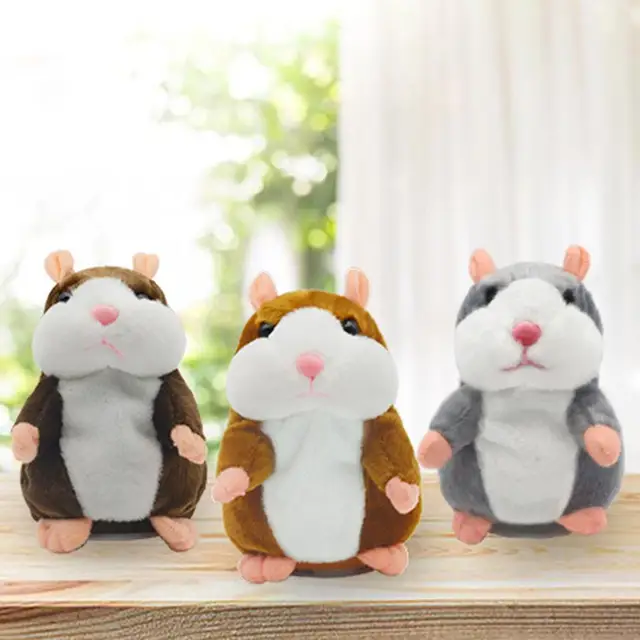 15cm Cute Walking Talking Hamster Plush Animal Doll Funny Sound Record Repeat Voice Changing Educational Toy Pets For Kids 1