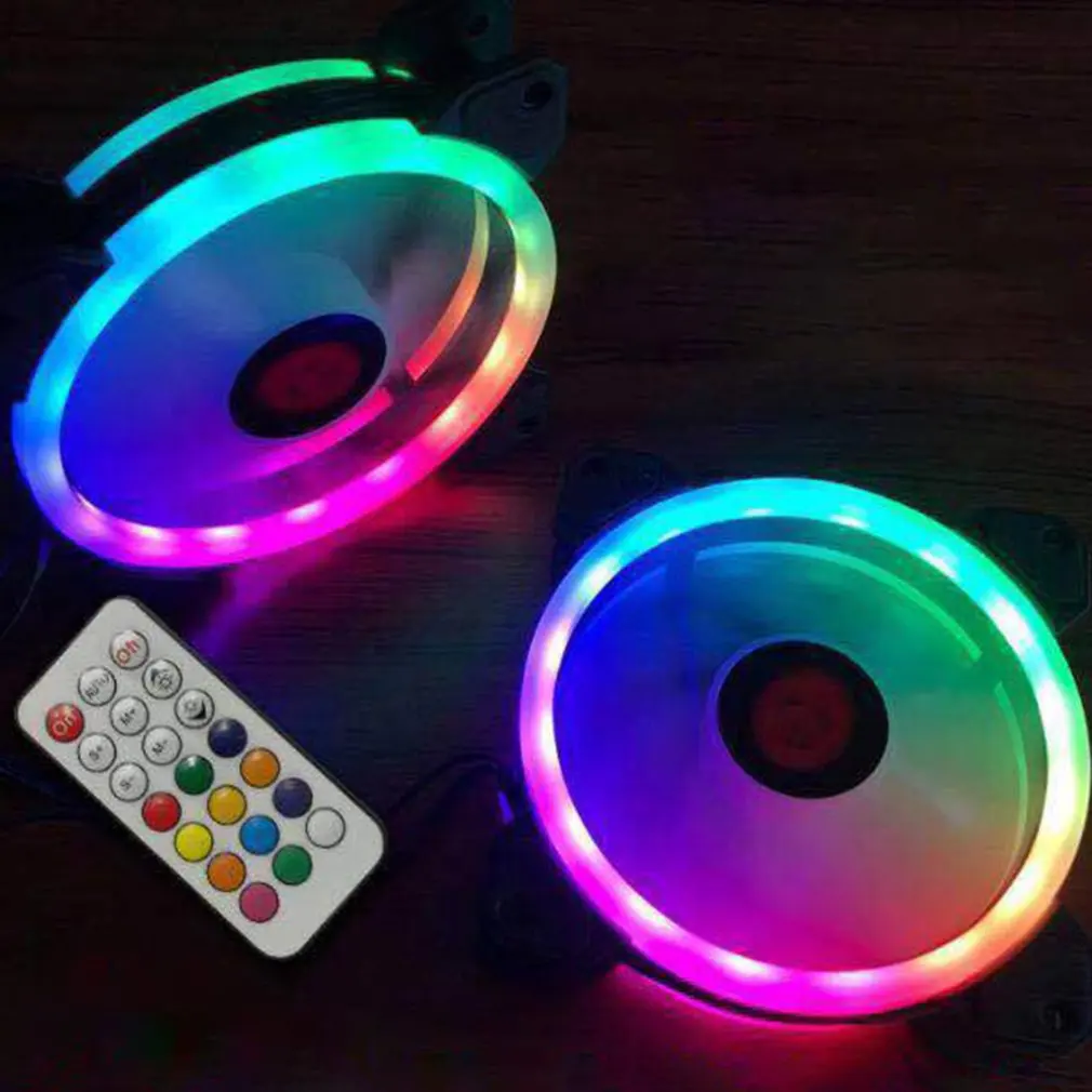 Hot 120mm PC Computer Case Fan Cooling Cooler Adjustable RGB Led 12V Mute Ventilador PWM RGB Case Fans Adjust Speed For Computer