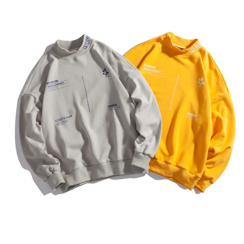 

2019 Spring And Autumn Men's New Letter Printing Round Neck Hoodies Long-sleeved Loose Temperament Trend Cotton Harajuku
