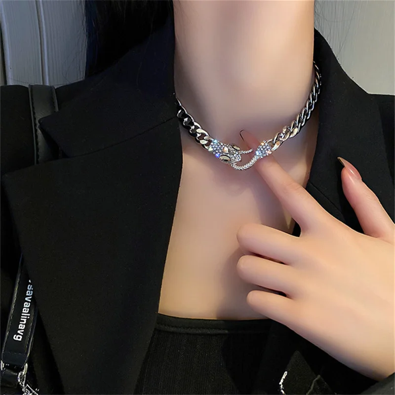 FYUAN Fashion Snake Shape Hook Choker Necklaces for Women Geometric Chain Necklaces Statement Jewelry - Image 2