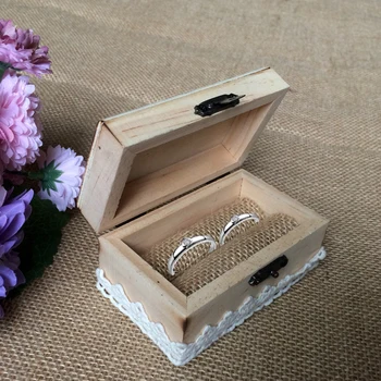 

Wedding Party Wooden Ring Bearer Box Ring Box Ring Pillow Box Lover Gift Box