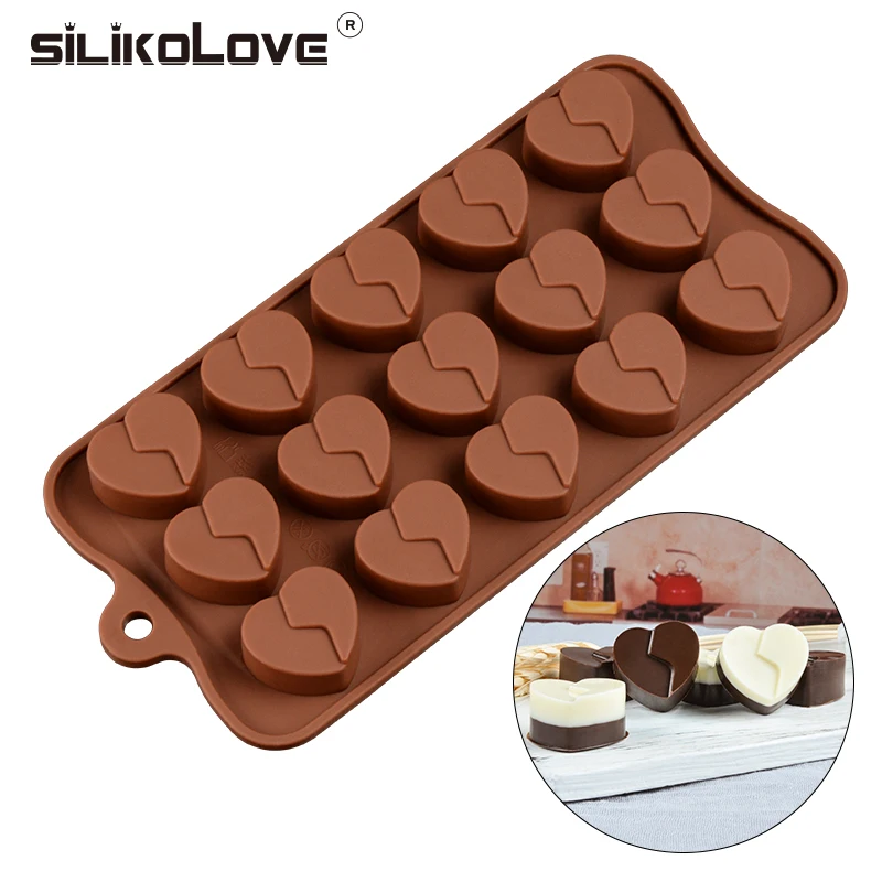 

Silicone Chocolate Molds Love Heart Shaped Jelly Ice Molds Cake Mould Bakeware Baking Tools