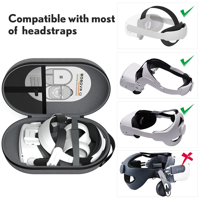 BOBOVR M2 Adjustable For Oculus Quest2 Virtual Reality Halo Strap Large Capacity C2 Storge Box Improve Plate Breathable Leather - Image 5