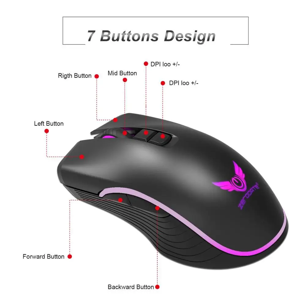 T26 2,4g беспроводная мышь type c интерфейс для зарядки игровая мышь 3 Уровня Регулируемая цветная светящаяся геймерская мышь для настольного ноутбука